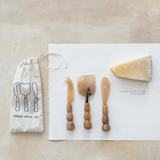 Natural Horn Cheese Servers