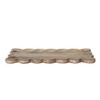 Mango Wood Tray with Scalloped Edge