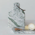 Marble Cheese/Cutting Board w/ Canape Knife, Set / 2