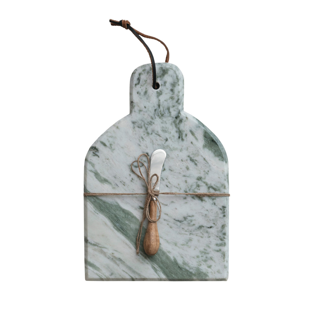 Marble Cheese/Cutting Board w/ Canape Knife, Set / 2