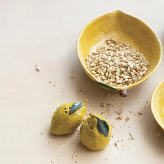 Hand-Painted Salt & Pepper Shakers, Set of 2, Lemon