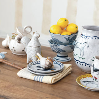 Hand-Painted Stoneware Animal Plate