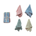 Cotton Striped Napkins with Stitched Colored Trim
