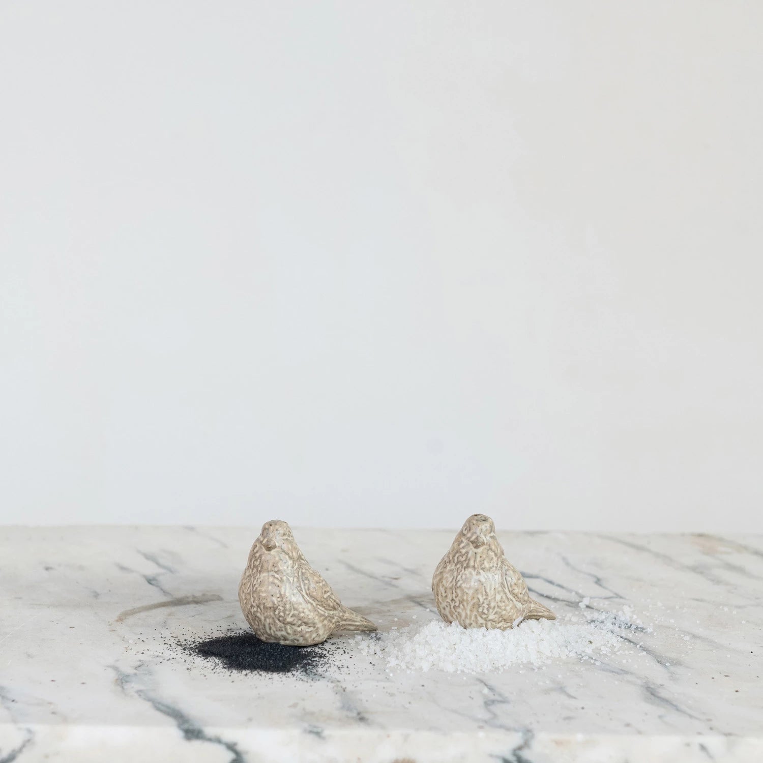 Debossed Stoneware Salt & Pepper Shakers, S/2