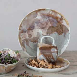 Stoneware Plate, Reactive Glaze