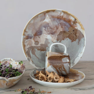 Stoneware Baker/Server w/ Handles, Reactive Glaze