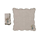 Scalloped Napkins with Contrasting Stitch, Set of 4