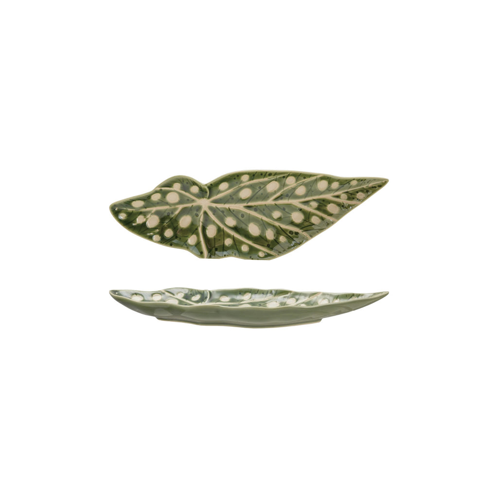 Stoneware Leaf Shaped Plate