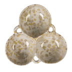 Stoneware Multi Bowl w/  3 Sections, Cream  and Green