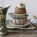 Stoneware Fluted Scalloped Bowl, Reactive Glaze