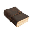 Distressed Brown Mini Leather Wrap Journal - 1st Edition