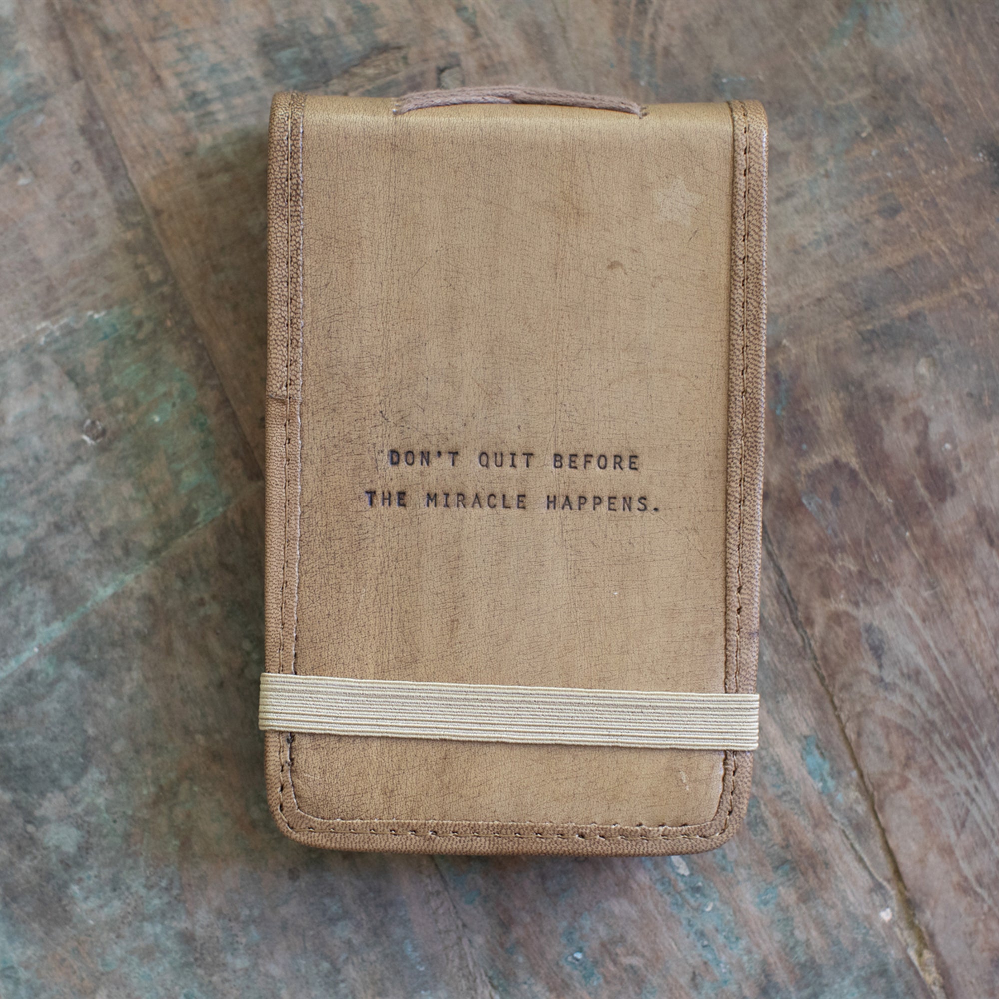 Mini Don't Quit Leather Journal-Maple