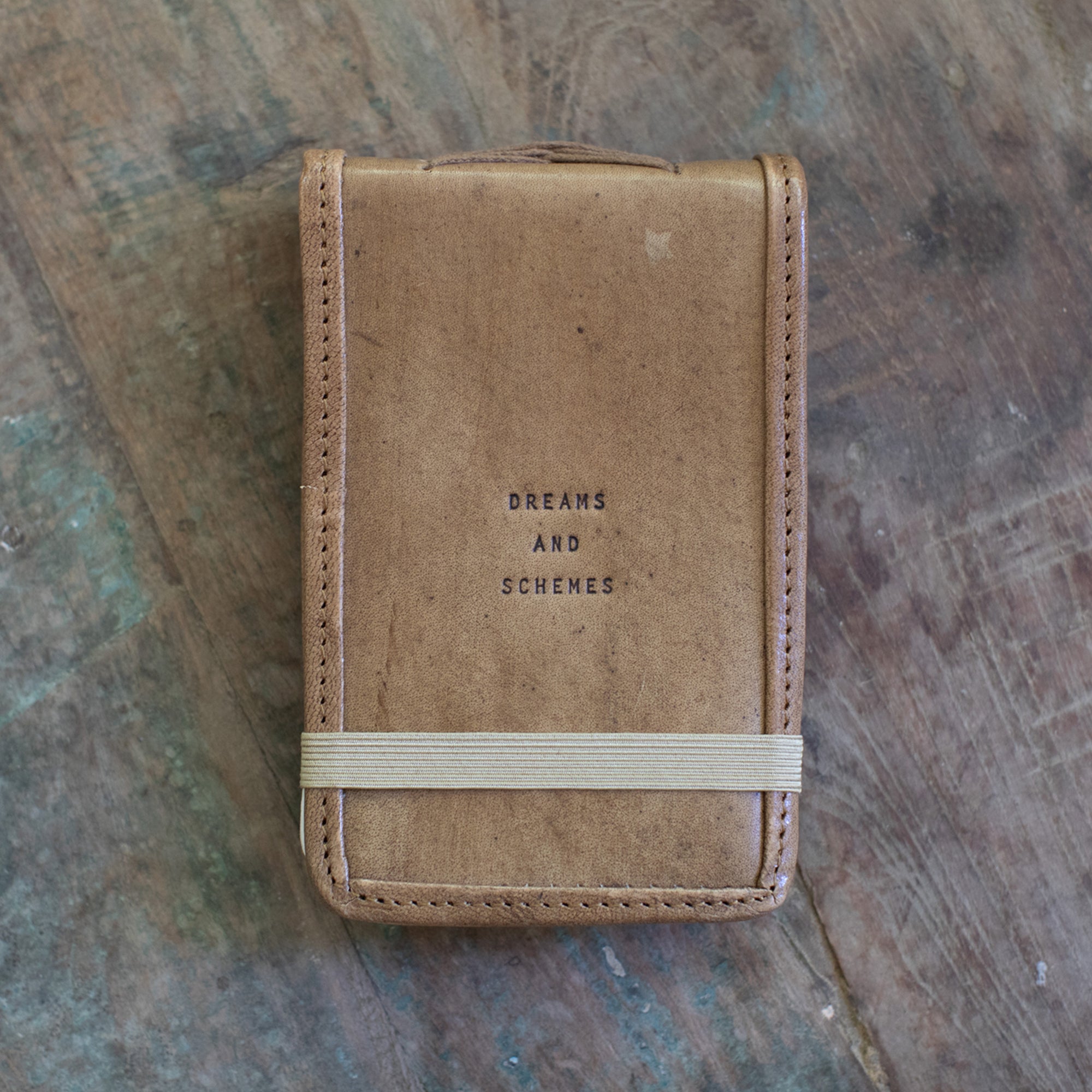Mini Dreams And Schemes Leather Journal-Maple