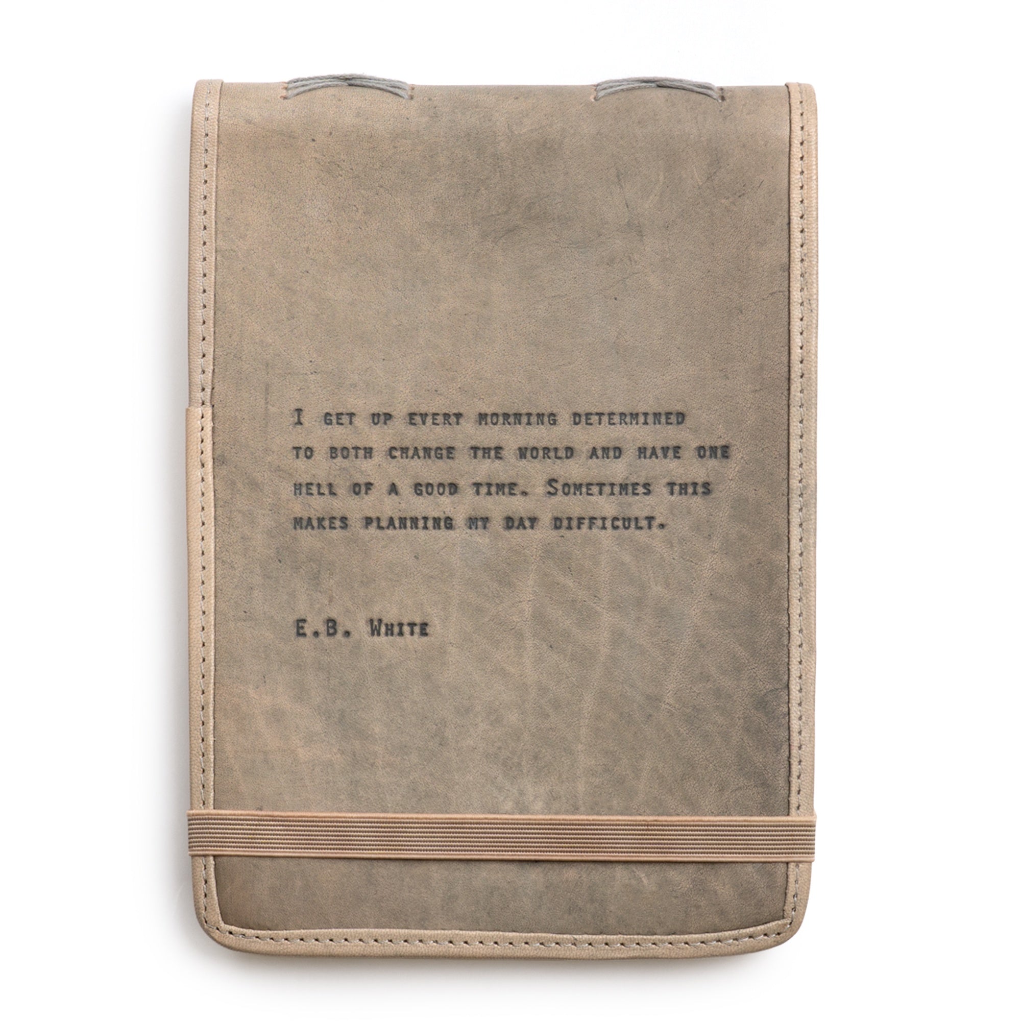 Large E.B. White Leather Journal - Stone