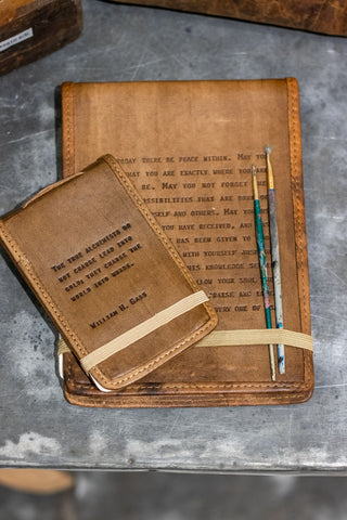 ***Large E.B. White Leather Journal - 7" x 9.75