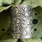 Dogwood Tube Stamped Bandana Slide, Silver