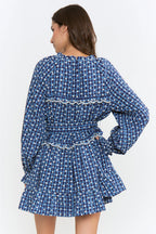 Gingham Long Sleeve Belted Dress