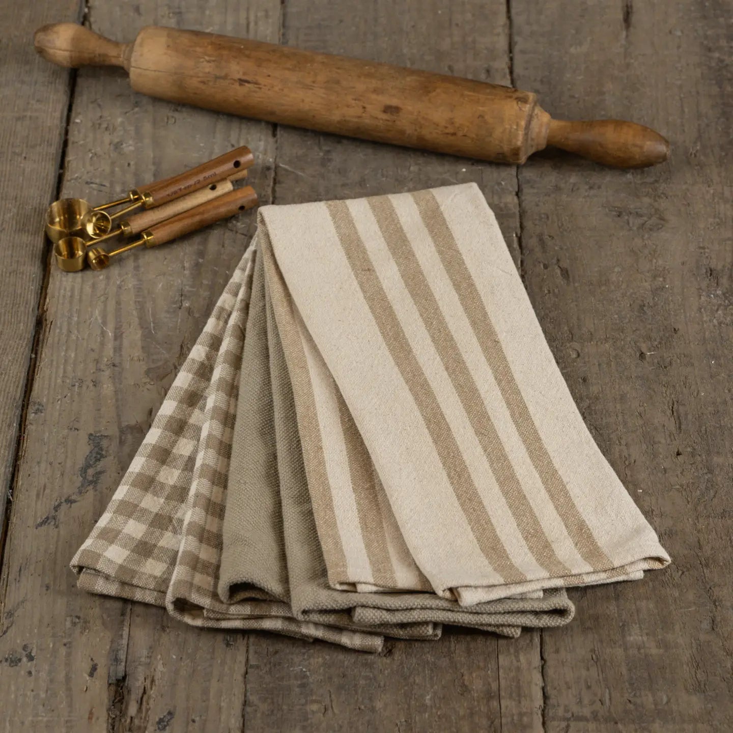Tan & Cream Kitchen Towels