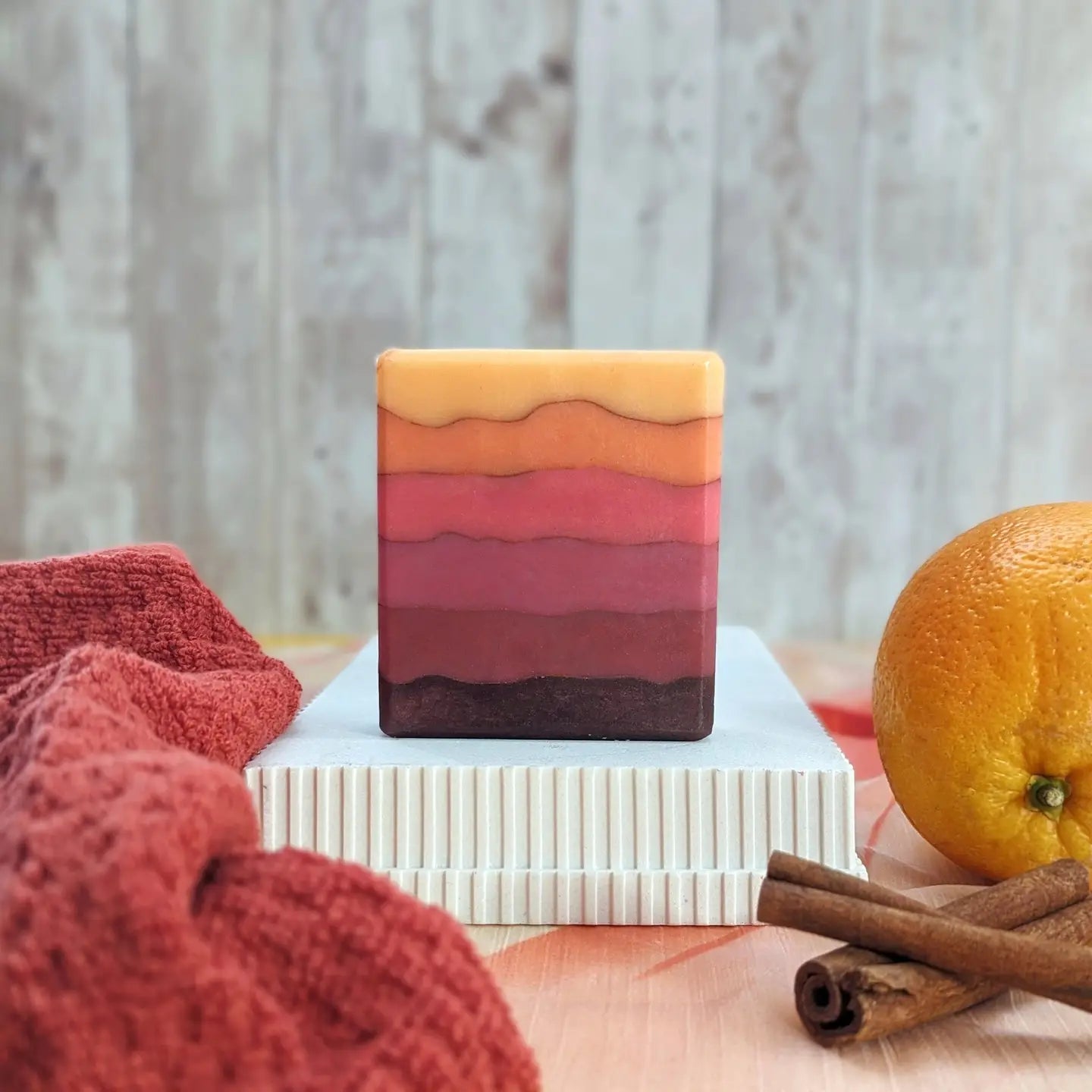 Spiced Sunset - Red Ombre Honey Soap
