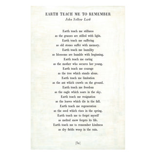 Earth Teach Me to Remember - Poetry Collection - Art Print