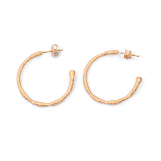 ***Textured Matte Hoops - Gold Plated Brass