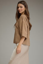 Sweater Top w Three-Quarter Sleeves