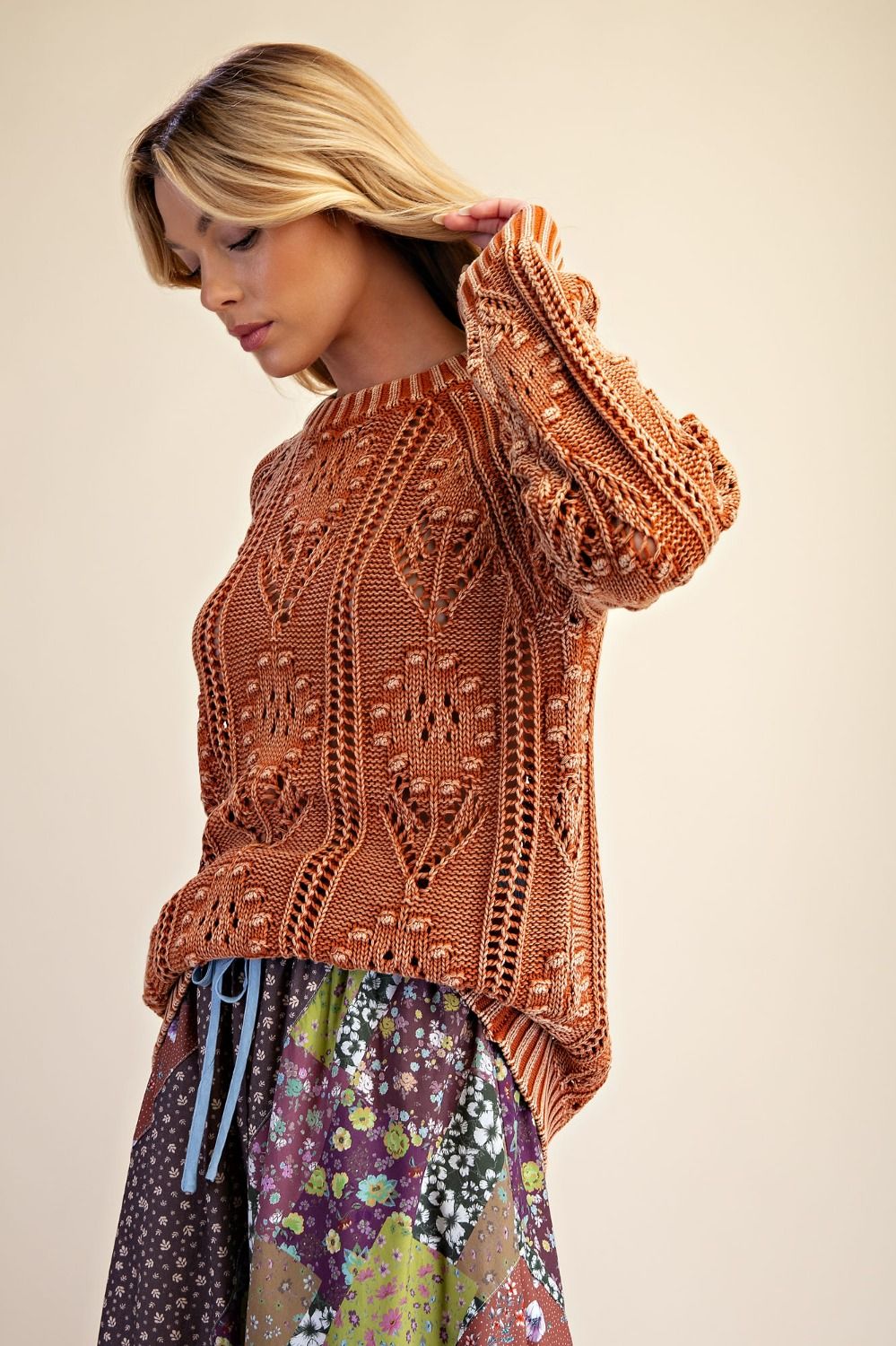 Full Screen Pattern Floral Pattern Knit Sweater β Sugarboo & Co