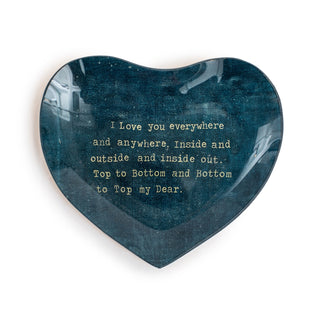 ***I Love You Everywhere Heart Decoupage Plate 8" x 6.5"