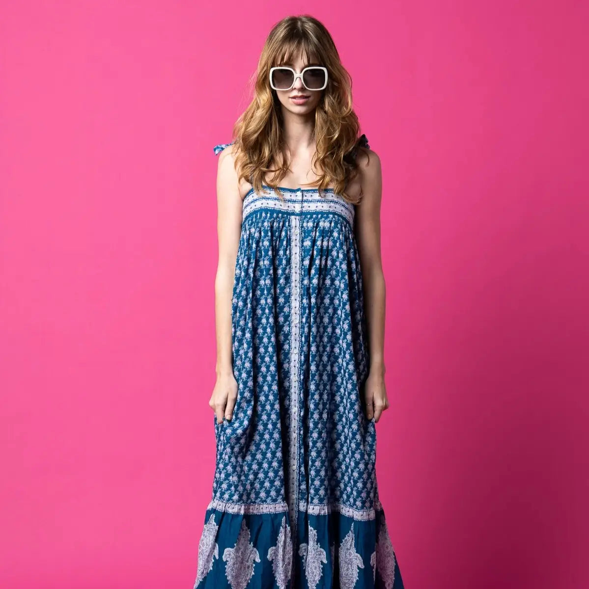 Riley Dress, Lavender/Blue – Sugarboo & Co