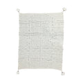 Black and Cream Throw with Tassels 47" x 59"