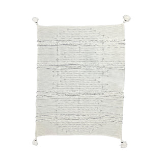 Black and Cream Throw with Tassels 47" x 59"