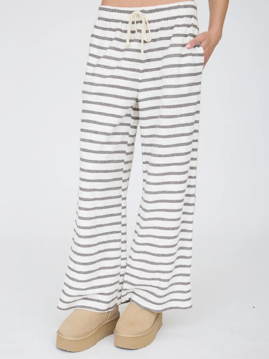 Striped Cotton Drawstring Pant