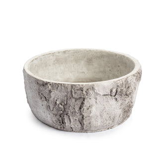 ***Large Shallow Cement Pot with Rounded Bottom 11" x 6" x 5"