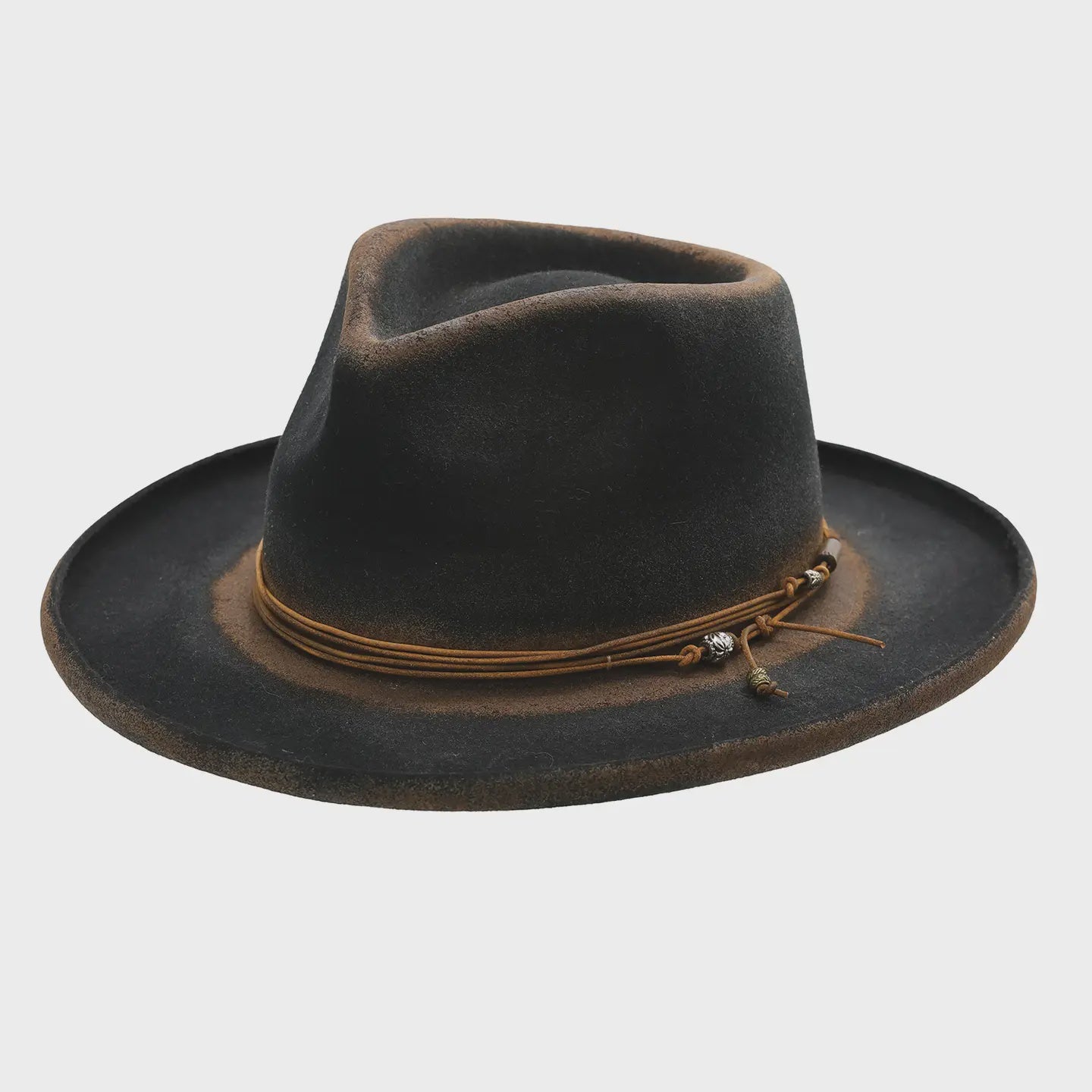 Eden Wool Felt Beaded Band Wide Brim Hat