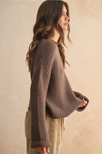 Round Neck Sweater Knitted Top