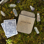 ***Feeling Lucky Leather Playing Card Case - Stone