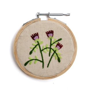 Small Floral Embroidery Hoop Collection - Multi Purple Flowers- 4” Diameter