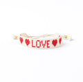 Gabby "love with hearts"  adjustable beaded bracelet
