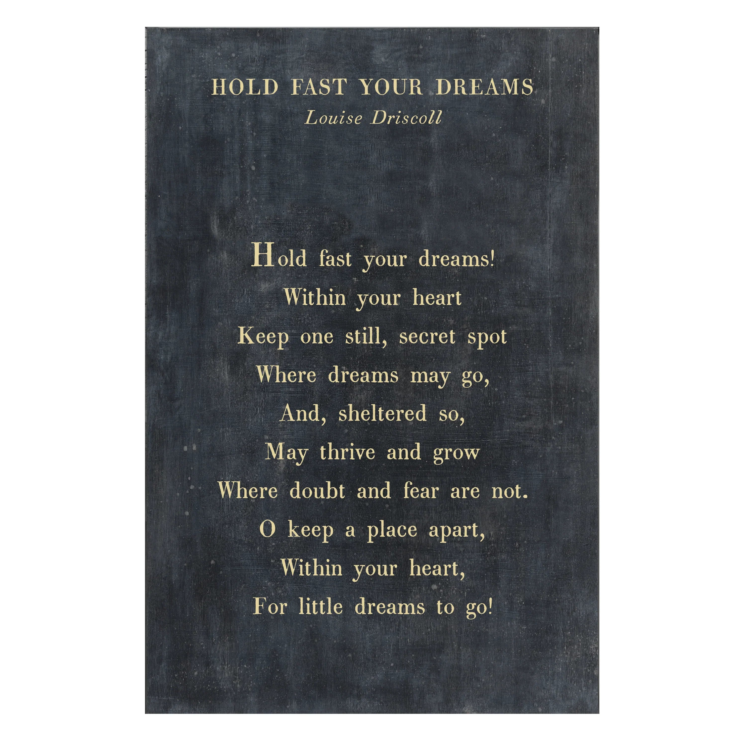 Hold Fast Your Dreams- Poetry Collection