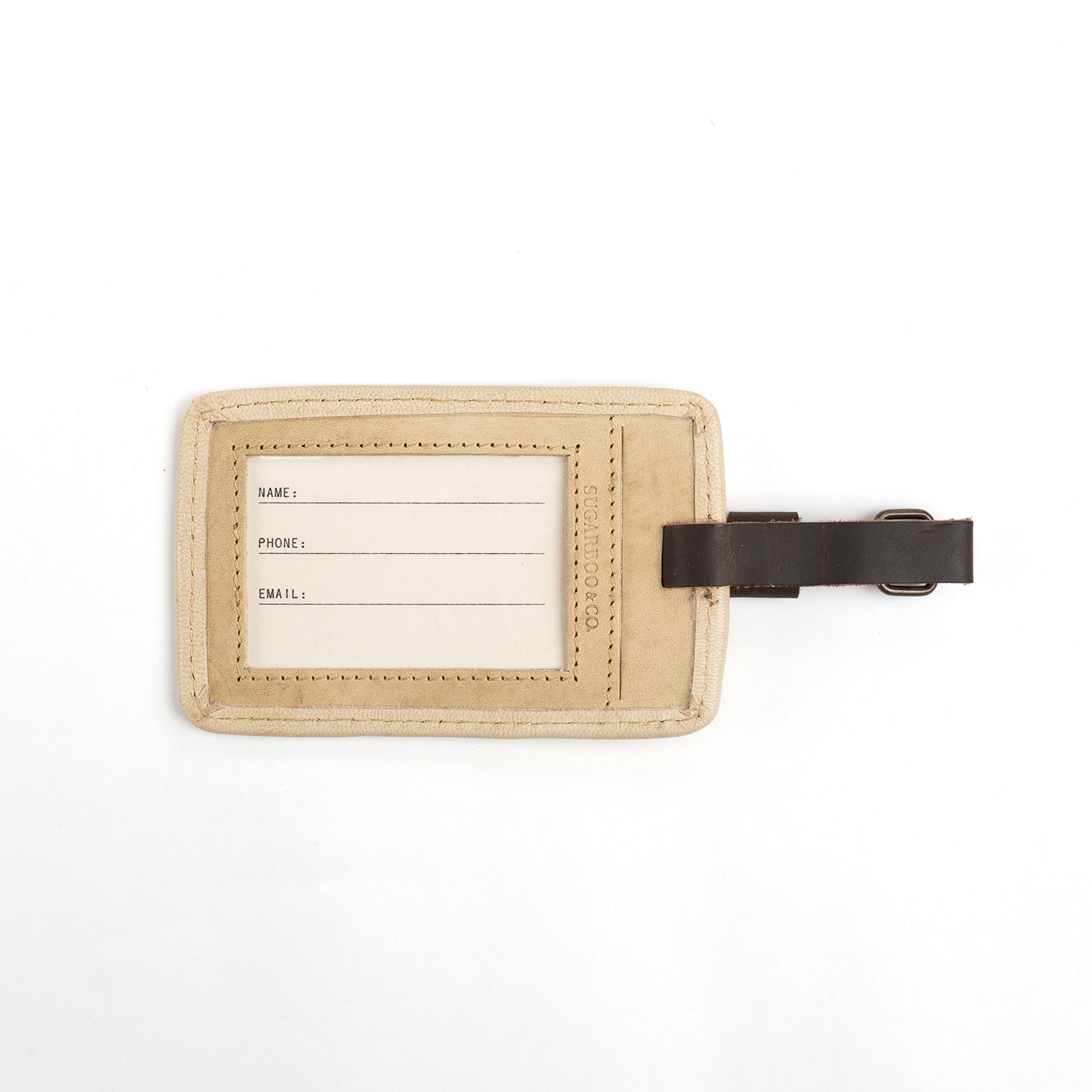 Life Is Short Leather Luggage Tag in Honey