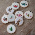 Butterfly Small Embroidery Hoop Collection - Blue & Magenta Wing