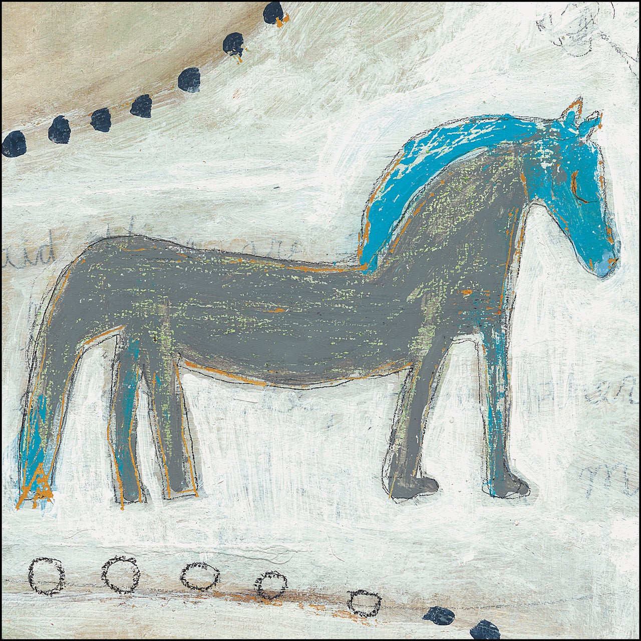 Horse with Blue Mane - Art Print