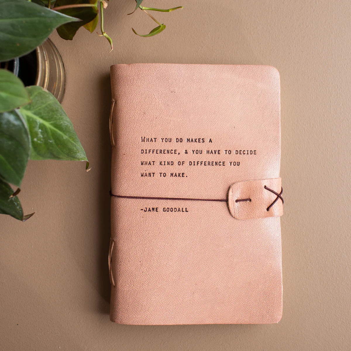 Jane Goodall Artisan Leather Journal in Blush - 5.75 x 8.75