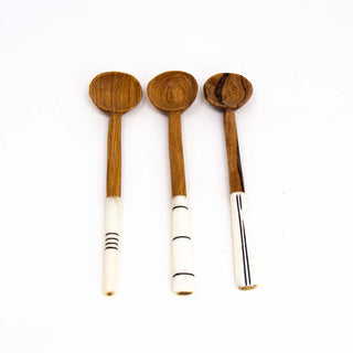Simple Batik Olive Wood Spoon, Assorted Stripes