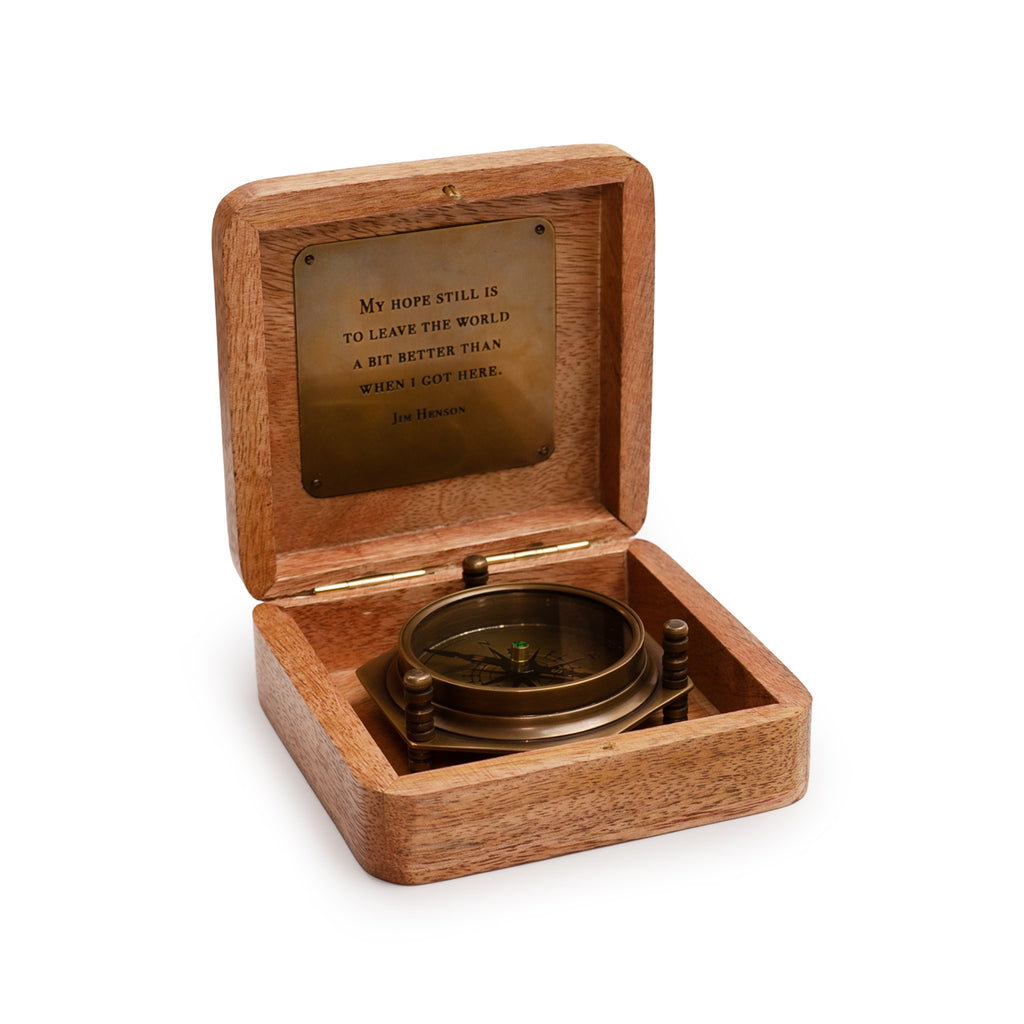 Compass with Wooden Box