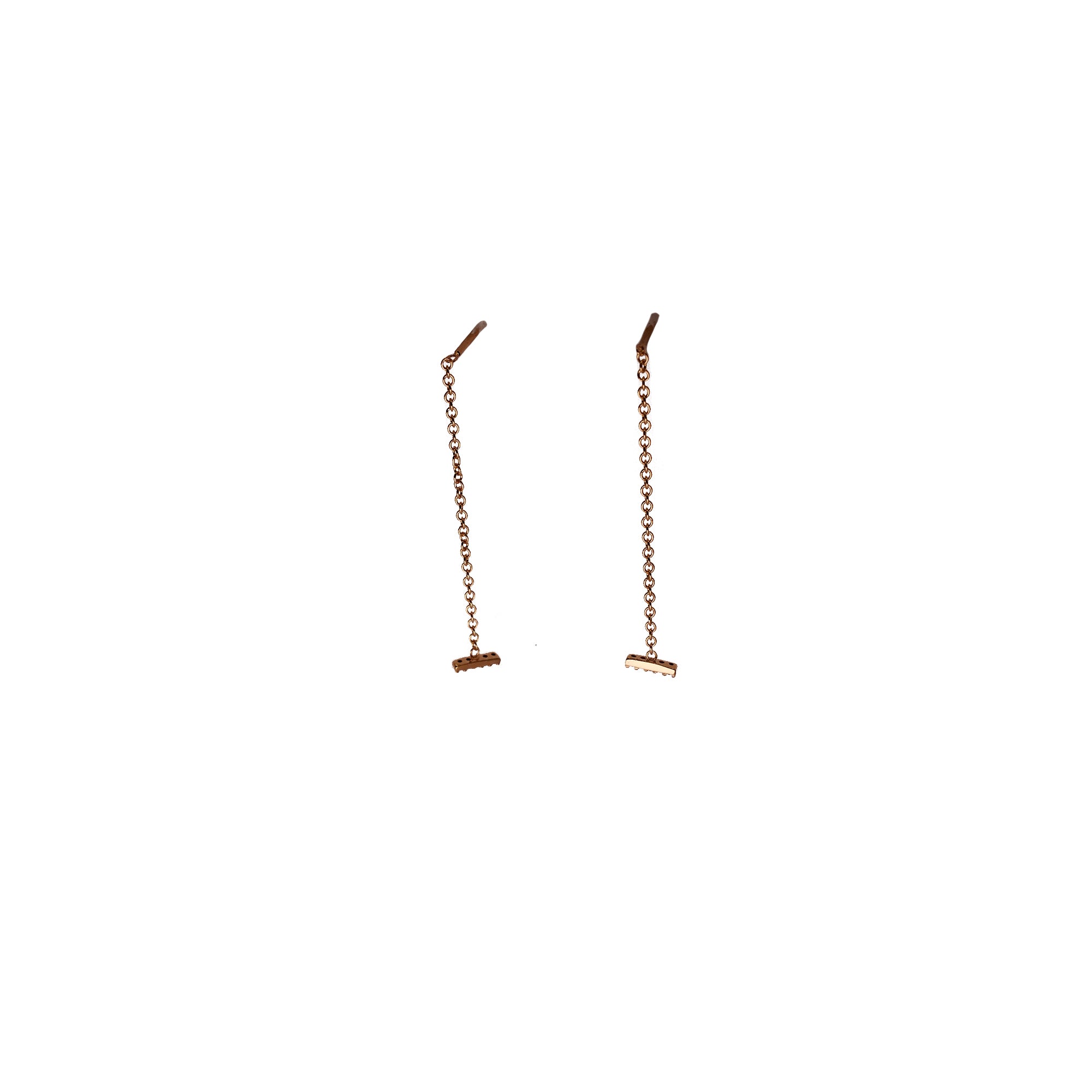 Gold Plated Black Stone Bar Threaders