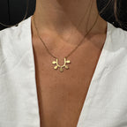 Brass Petal Loop Necklace