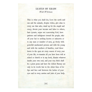 Leaves of Grass - Poetry Collection - Art Print