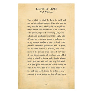 Leaves of Grass - Poetry Collection - Art Print