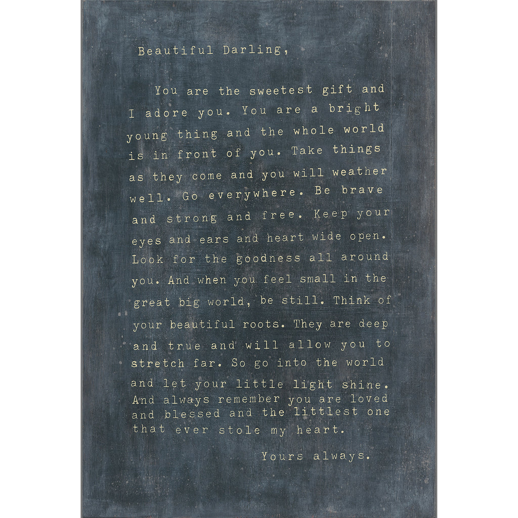 Letter for Sophie Art Print in Charcoal
